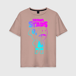 Футболка оверсайз женская Brawl Stars LEON, цвет: пыльно-розовый