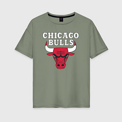 Футболка оверсайз женская CHICAGO BULLS, цвет: авокадо