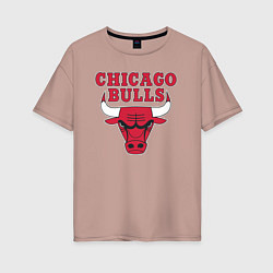 Футболка оверсайз женская CHICAGO BULLS, цвет: пыльно-розовый