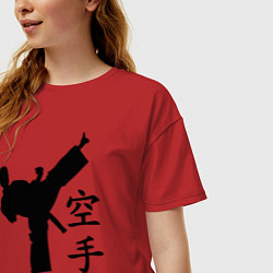 Футболка оверсайз женская Karate craftsmanship, цвет: красный — фото 2