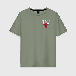 Футболка оверсайз женская CHICAGO BULLS, цвет: авокадо