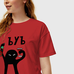 Футболка оверсайз женская ЪУЪ НАЛИВАЙ, цвет: красный — фото 2