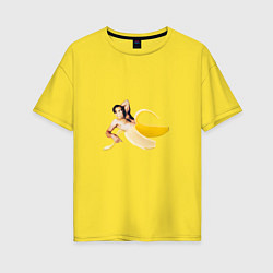Футболка оверсайз женская Николас Кейдж в банане, цвет: желтый