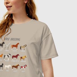 Футболка оверсайз женская HORSE BREEDING, цвет: миндальный — фото 2