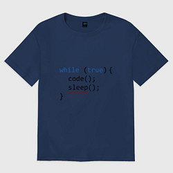 Футболка оверсайз женская Code - sleep, цвет: тёмно-синий