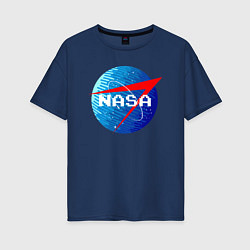 Футболка оверсайз женская NASA Pixel, цвет: тёмно-синий