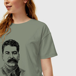 Футболка оверсайз женская Товарищ Сталин, цвет: авокадо — фото 2