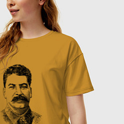 Футболка оверсайз женская Товарищ Сталин, цвет: горчичный — фото 2