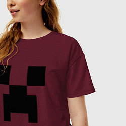 Футболка оверсайз женская Minecraft, цвет: меланж-бордовый — фото 2