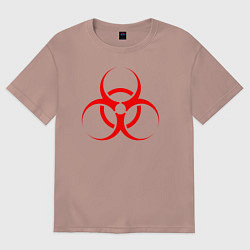 Футболка оверсайз женская BIOHAZARD, цвет: пыльно-розовый