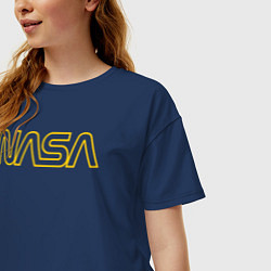 Футболка оверсайз женская NASA Vision Mission and Core Values на спине, цвет: тёмно-синий — фото 2