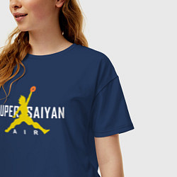 Футболка оверсайз женская Super Saiyan, цвет: тёмно-синий — фото 2