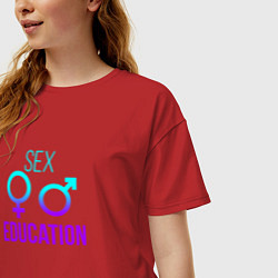 Футболка оверсайз женская SEX EDUCATION, цвет: красный — фото 2