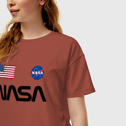 Футболка оверсайз женская NASA НАСА, цвет: кирпичный — фото 2