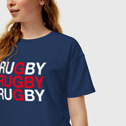 Футболка оверсайз женская Rugby Регби, цвет: тёмно-синий — фото 2