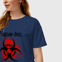 Футболка оверсайз женская Plague Inc, цвет: тёмно-синий — фото 2