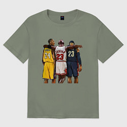 Футболка оверсайз женская Bryant, Jordan, James, цвет: авокадо