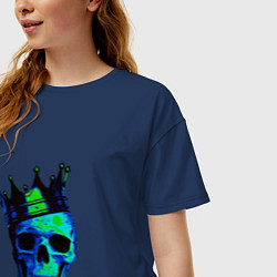 Футболка оверсайз женская Skeleton King, цвет: тёмно-синий — фото 2