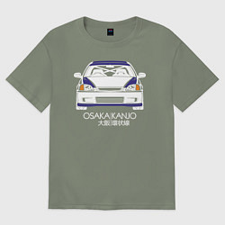 Футболка оверсайз женская Honda Civic EK, Osaka Kanjo, цвет: авокадо