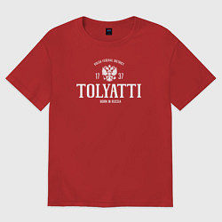 Футболка оверсайз женская Тольятти Born in Russia, цвет: красный