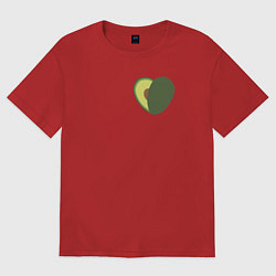 Футболка оверсайз женская Avocado Heart, цвет: красный