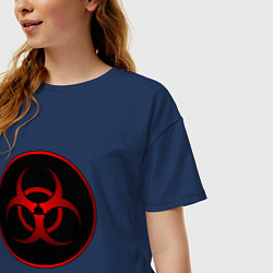 Футболка оверсайз женская Biohazard, цвет: тёмно-синий — фото 2