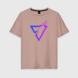 Футболка оверсайз женская Liquid Triangle, цвет: пыльно-розовый