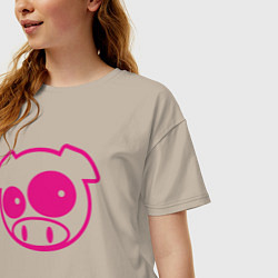 Футболка оверсайз женская Subaru Power Pig, цвет: миндальный — фото 2
