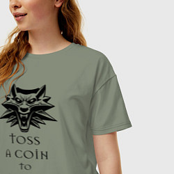 Футболка оверсайз женская Toss a coin to your witcher, цвет: авокадо — фото 2
