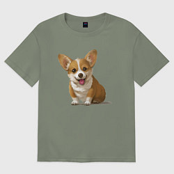 Футболка оверсайз женская КОРГИ, цвет: авокадо