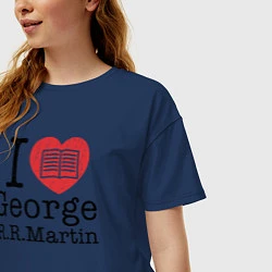 Футболка оверсайз женская I Love George Martin, цвет: тёмно-синий — фото 2