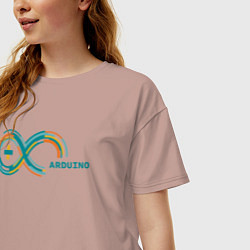 Футболка оверсайз женская Arduino, цвет: пыльно-розовый — фото 2