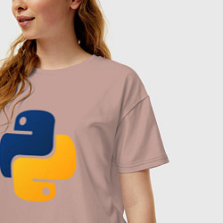 Футболка оверсайз женская Python, цвет: пыльно-розовый — фото 2