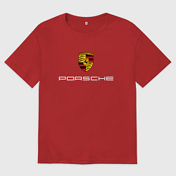 Футболка оверсайз женская PORSCHE, цвет: красный