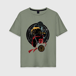 Футболка оверсайз женская Стальной алхимик, цвет: авокадо