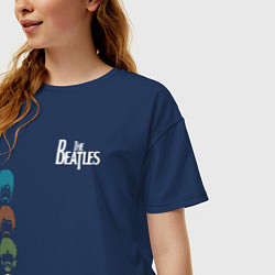 Футболка оверсайз женская Beatles, цвет: тёмно-синий — фото 2