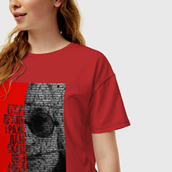 Футболка оверсайз женская Егор Летов, цвет: красный — фото 2