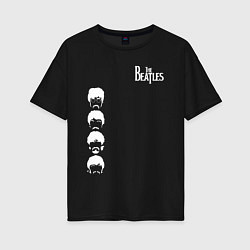 Футболка оверсайз женская Beatles, цвет: черный