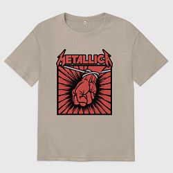 Футболка оверсайз женская Metallica, цвет: миндальный
