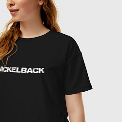 Футболка оверсайз женская Nickelback, цвет: черный — фото 2