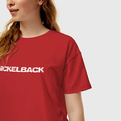 Футболка оверсайз женская Nickelback, цвет: красный — фото 2