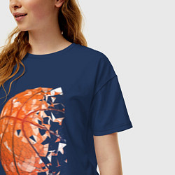 Футболка оверсайз женская BasketBall Style, цвет: тёмно-синий — фото 2