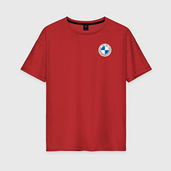Футболка оверсайз женская BMW LOGO 2020, цвет: красный
