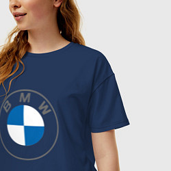 Футболка оверсайз женская BMW LOGO 2020, цвет: тёмно-синий — фото 2