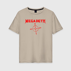 Футболка оверсайз женская Megadeth, цвет: миндальный