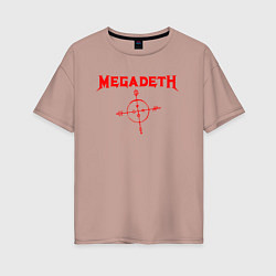 Футболка оверсайз женская Megadeth, цвет: пыльно-розовый