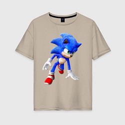 Футболка оверсайз женская SONIC, цвет: миндальный