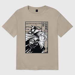 Футболка оверсайз женская Elric, Fullmetal Alchemist, цвет: миндальный