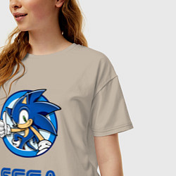 Футболка оверсайз женская SONIC SEGA, цвет: миндальный — фото 2