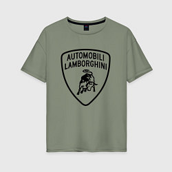Футболка оверсайз женская Lamborghini Logo Dark, цвет: авокадо